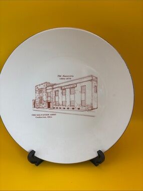 The Salvation Army Commemorative White Plate - 75th Anniversary, Coshocton, Ohio